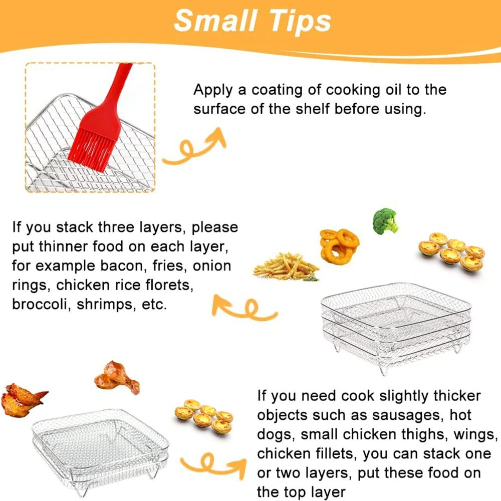 Stainless Steel 3 Layer Air Fryer Rack